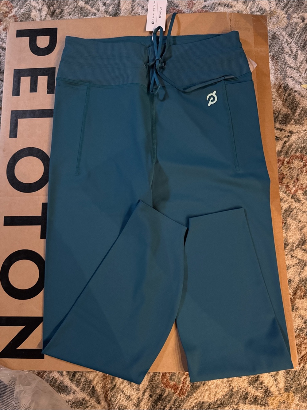 Peloton Travis Matthew Women’s Dark Teal Drawstring Leggings